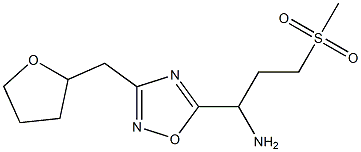 3-methanesulfonyl-1-[3-(oxolan-2-ylmethyl)-1,2,4-oxadiazol-5-yl]propan-1-amine Struktur