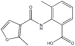 3-methyl-2-[(2-methyl-3-furoyl)amino]benzoic acid Struktur