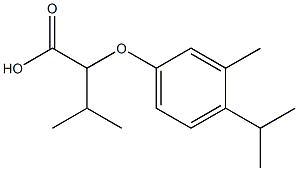 3-methyl-2-[3-methyl-4-(propan-2-yl)phenoxy]butanoic acid Struktur