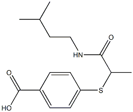 4-({1-[(3-methylbutyl)carbamoyl]ethyl}sulfanyl)benzoic acid Struktur