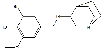 4-({1-azabicyclo[2.2.2]octan-3-ylamino}methyl)-2-bromo-6-methoxyphenol Struktur