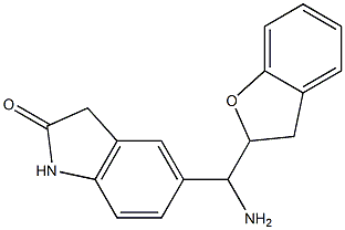 5-[amino(2,3-dihydro-1-benzofuran-2-yl)methyl]-2,3-dihydro-1H-indol-2-one Struktur