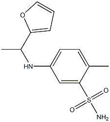 5-{[1-(furan-2-yl)ethyl]amino}-2-methylbenzene-1-sulfonamide Struktur