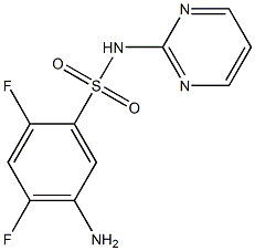 5-amino-2,4-difluoro-N-(pyrimidin-2-yl)benzene-1-sulfonamide Struktur