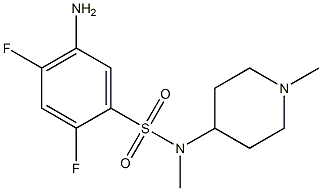 5-amino-2,4-difluoro-N-methyl-N-(1-methylpiperidin-4-yl)benzene-1-sulfonamide Struktur