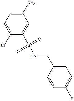 5-amino-2-chloro-N-[(4-fluorophenyl)methyl]benzene-1-sulfonamide Struktur