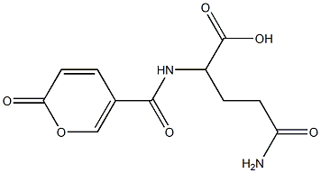 5-amino-5-oxo-2-{[(2-oxo-2H-pyran-5-yl)carbonyl]amino}pentanoic acid Struktur