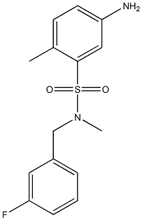 5-amino-N-[(3-fluorophenyl)methyl]-N,2-dimethylbenzene-1-sulfonamide Struktur