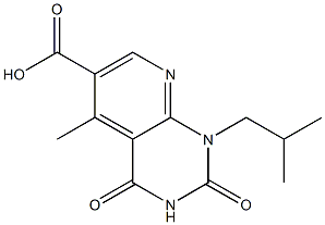 5-methyl-1-(2-methylpropyl)-2,4-dioxo-1H,2H,3H,4H-pyrido[2,3-d]pyrimidine-6-carboxylic acid Struktur