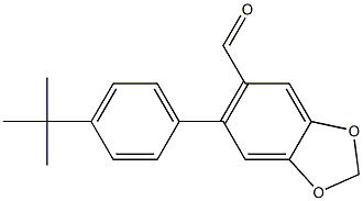 6-(4-tert-butylphenyl)-1,3-benzodioxole-5-carbaldehyde Struktur