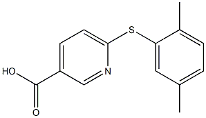 6-[(2,5-dimethylphenyl)sulfanyl]pyridine-3-carboxylic acid Struktur