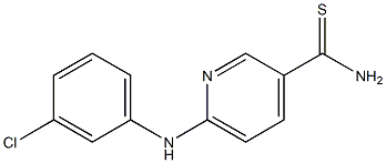 6-[(3-chlorophenyl)amino]pyridine-3-carbothioamide Struktur