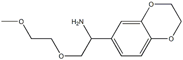 6-[1-amino-2-(2-methoxyethoxy)ethyl]-2,3-dihydro-1,4-benzodioxine Struktur