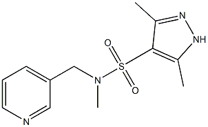 N,3,5-trimethyl-N-(pyridin-3-ylmethyl)-1H-pyrazole-4-sulfonamide Struktur