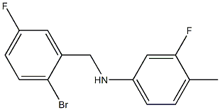 N-[(2-bromo-5-fluorophenyl)methyl]-3-fluoro-4-methylaniline Struktur