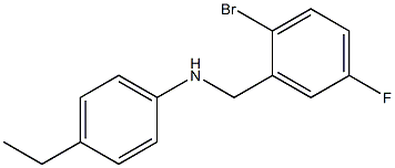 N-[(2-bromo-5-fluorophenyl)methyl]-4-ethylaniline Struktur