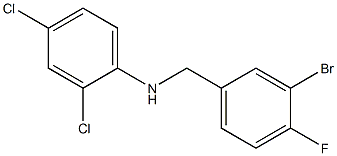 N-[(3-bromo-4-fluorophenyl)methyl]-2,4-dichloroaniline Struktur