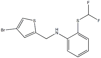 N-[(4-bromothiophen-2-yl)methyl]-2-[(difluoromethyl)sulfanyl]aniline Struktur