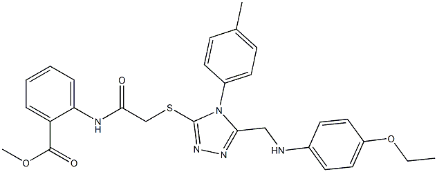 methyl 2-[({[5-[(4-ethoxyanilino)methyl]-4-(4-methylphenyl)-4H-1,2,4-triazol-3-yl]sulfanyl}acetyl)amino]benzoate Struktur