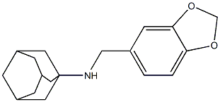 N-(1,3-benzodioxol-5-ylmethyl)-1-adamantanamine Struktur