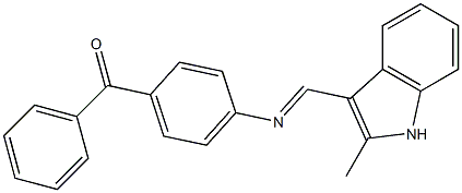 (4-{[(2-methyl-1H-indol-3-yl)methylene]amino}phenyl)(phenyl)methanone Struktur