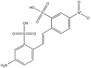 2-[2-(4-amino-2-sulfophenyl)vinyl]-5-nitrobenzenesulfonic acid Struktur