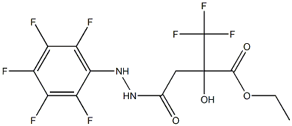 ethyl 2-hydroxy-4-oxo-4-[2-(2,3,4,5,6-pentafluorophenyl)hydrazino]-2-(trifluoromethyl)butanoate Struktur