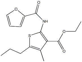 ethyl 2-(2-furoylamino)-4-methyl-5-propyl-3-thiophenecarboxylate Struktur