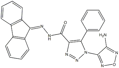 1-(4-amino-1,2,5-oxadiazol-3-yl)-N'-(9H-fluoren-9-ylidene)-5-phenyl-1H-1,2,3-triazole-4-carbohydrazide Struktur