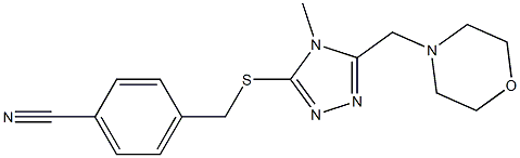 4-({[4-methyl-5-(4-morpholinylmethyl)-4H-1,2,4-triazol-3-yl]sulfanyl}methyl)benzonitrile Struktur