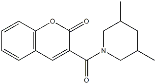 3-[(3,5-dimethyl-1-piperidinyl)carbonyl]-2H-chromen-2-one Struktur