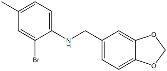 N-(1,3-benzodioxol-5-ylmethyl)-2-bromo-4-methylaniline Struktur