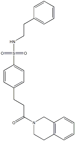 4-[3-(3,4-dihydro-2(1H)-isoquinolinyl)-3-oxopropyl]-N-(2-phenylethyl)benzenesulfonamide Struktur