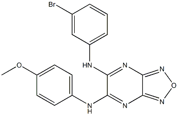 N-[6-(3-bromoanilino)[1,2,5]oxadiazolo[3,4-b]pyrazin-5-yl]-N-(4-methoxyphenyl)amine Struktur