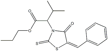 propyl 2-(5-benzylidene-4-oxo-2-thioxo-1,3-thiazolidin-3-yl)-3-methylbutanoate Struktur