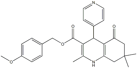 4-methoxybenzyl 2,7,7-trimethyl-5-oxo-4-(4-pyridinyl)-1,4,5,6,7,8-hexahydro-3-quinolinecarboxylate Struktur