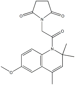 1-[2-(6-methoxy-2,2,4-trimethyl-1(2H)-quinolinyl)-2-oxoethyl]-2,5-pyrrolidinedione Struktur