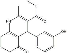 methyl 4-(3-hydroxyphenyl)-2-methyl-5-oxo-1,4,5,6,7,8-hexahydro-3-quinolinecarboxylate Struktur