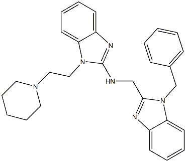 N-[(1-benzyl-1H-benzimidazol-2-yl)methyl]-1-[2-(1-piperidinyl)ethyl]-1H-benzimidazol-2-amine Struktur