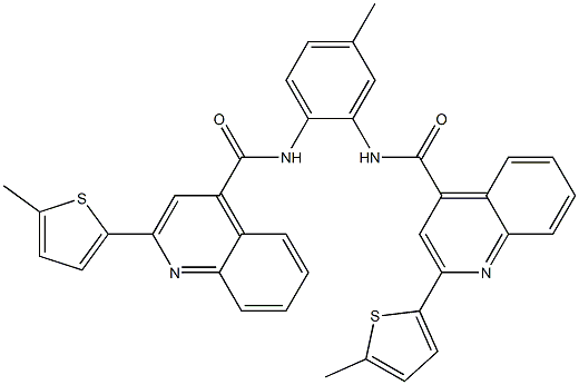 N-[5-methyl-2-({[2-(5-methyl-2-thienyl)-4-quinolinyl]carbonyl}amino)phenyl]-2-(5-methyl-2-thienyl)-4-quinolinecarboxamide Struktur