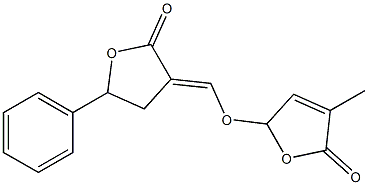 3-{[(4-methyl-5-oxo-2,5-dihydro-2-furanyl)oxy]methylene}-5-phenyldihydro-2(3H)-furanone Struktur