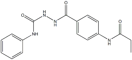 N-phenyl-2-[4-(propionylamino)benzoyl]-1-hydrazinecarboxamide Struktur