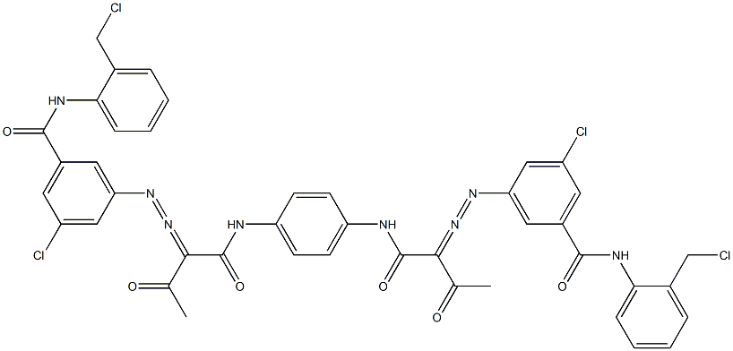 3,3'-[1,4-Phenylenebis[iminocarbonyl(acetylmethylene)azo]]bis[N-[2-(chloromethyl)phenyl]-5-chlorobenzamide] Struktur