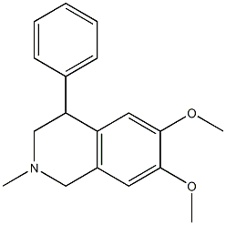 1,2,3,4-Tetrahydro-6,7-dimethoxy-2-methyl-4-phenylisoquinoline Struktur