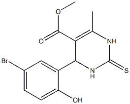 1,2,3,4-Tetrahydro-6-methyl-2-thioxo-4-(5-bromo-2-hydroxyphenyl)pyrimidine-5-carboxylic acid methyl ester Struktur