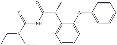 (+)-1,1-Diethyl-3-[(R)-2-(phenylthio)hydratropoyl]thiourea Struktur