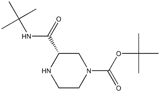 N-tert-butyl-4-tert-butoxycarbonyl-(S)-2-piperazinecarboxamide Struktur