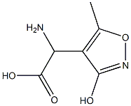 2-amino-2-(3-hydroxy-5-methyl-4-isoxazolyl)acetic acid Struktur