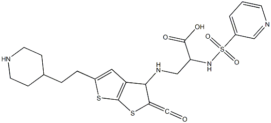 2-(N-(3-pyridylsulfonyl)amino)-3-((2-carbonyl-5-(2-(piperidin-4-yl)ethyl)thieno(2,3-b)thiopheneyl)amino)propionic acid Struktur