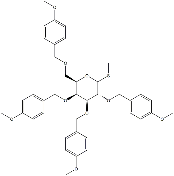 methyl-2,3,4,6-tetra-O-(4-methoxybenzyl)-1-thiogalactopyranoside Struktur